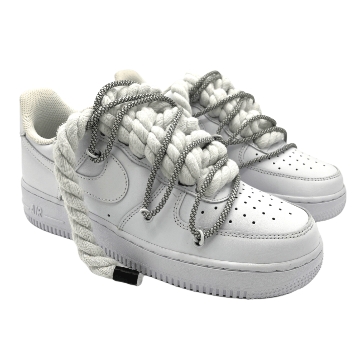 Custom AF1 'Big Laces Grau - Glow'