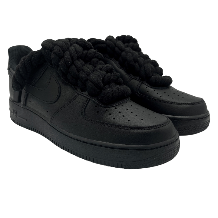 Custom AF1 'Big Laces Schwarz'