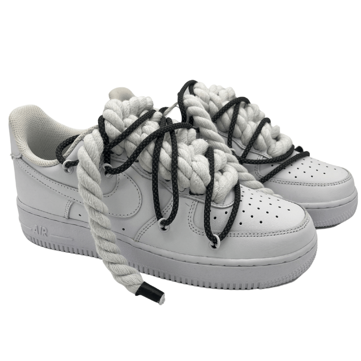Custom AF1 'Big Laces Weiß - Schwarz'