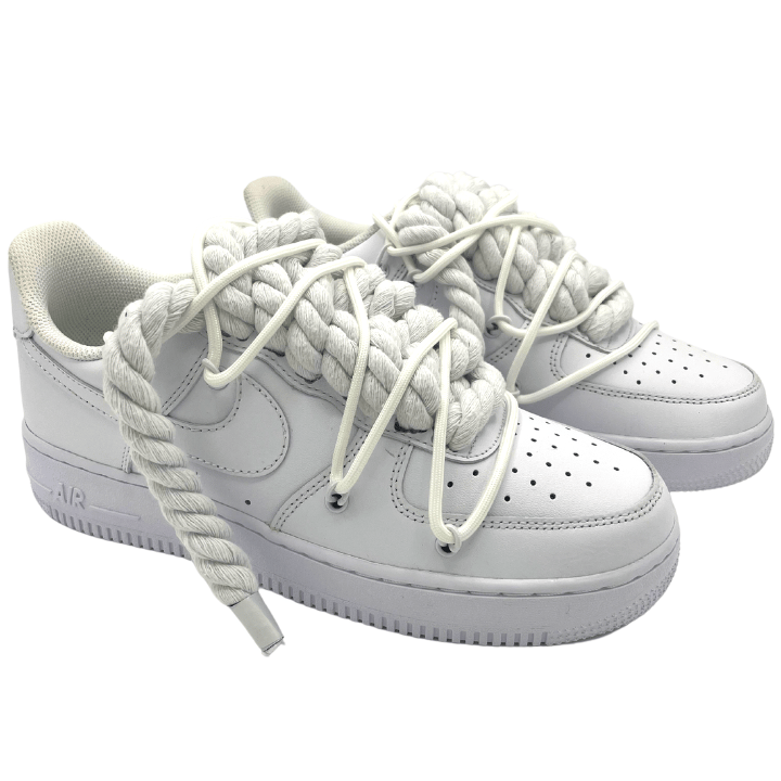 Custom AF1 'Big Laces White Glow'