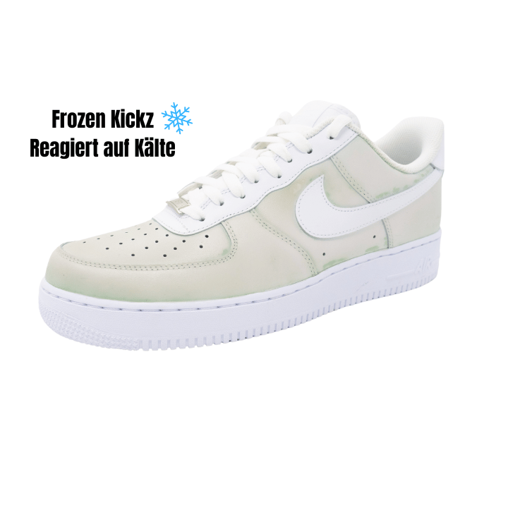 Custom AF1 'Frozen Kickz - White to Green'