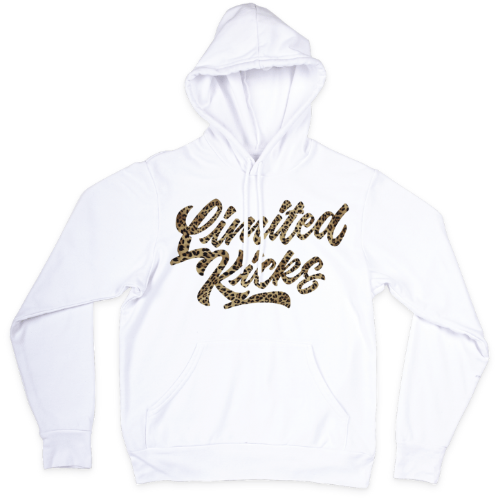 Hoodie Weiß Leoparden Schriftzug